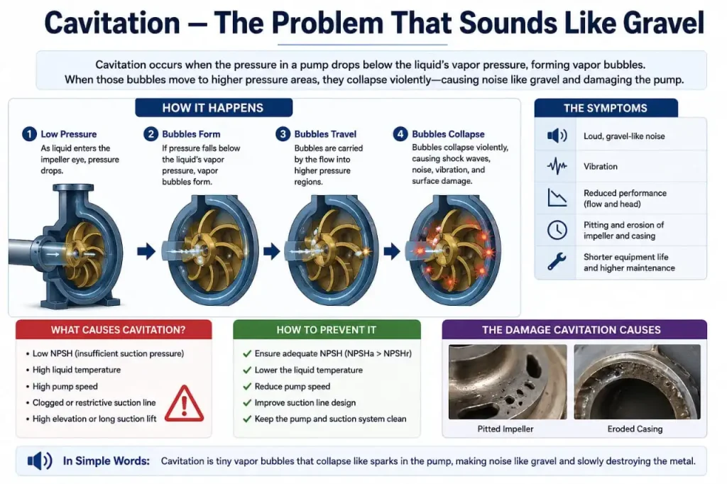 I explain the "How Does a Centrifugal Pump Work?" and "Cavitation: The Problem That Sounds Like Gravel."