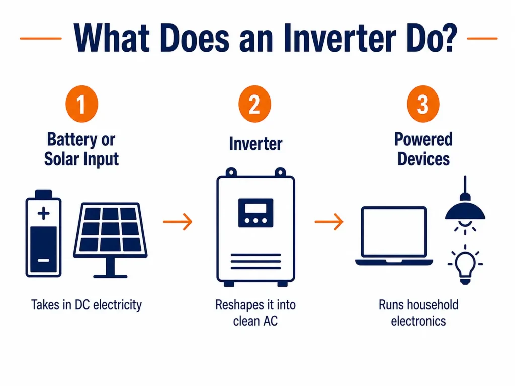 Diagram explaining what does an inverter do?