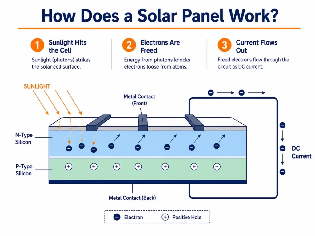 How does a solar panel work? The photovoltaic effect